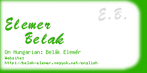 elemer belak business card